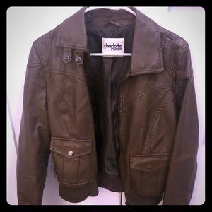 Brown Faux Leather Jacket